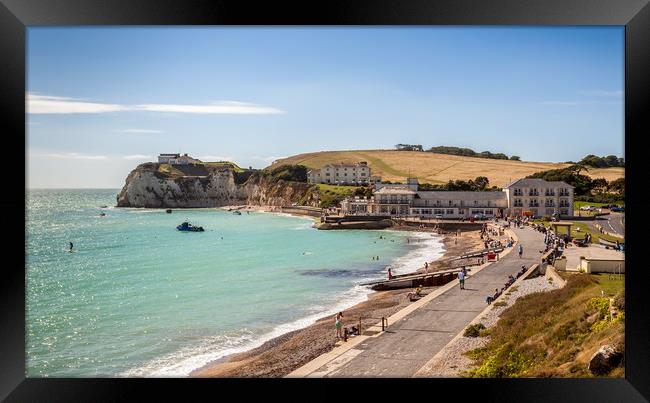 Freshwater Bay Beach Isle Of Wight Framed Print by Wight Landscapes
