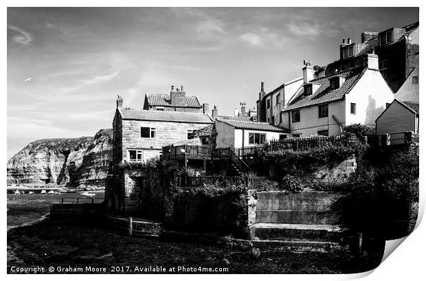 Staithes village Print by Graham Moore