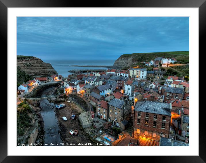 Staithes evening Framed Mounted Print by Graham Moore