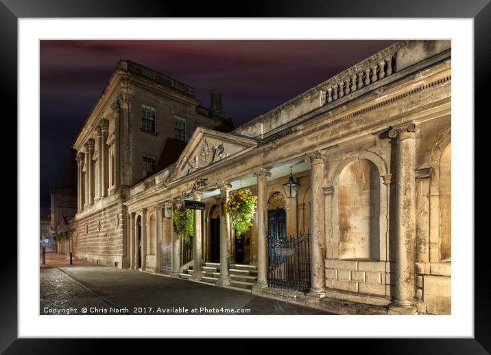 The pump rooms, Bath at night. Framed Mounted Print by Chris North