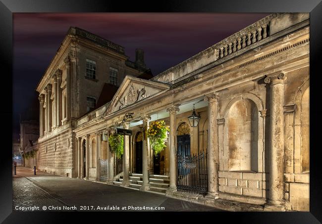The pump rooms, Bath at night. Framed Print by Chris North