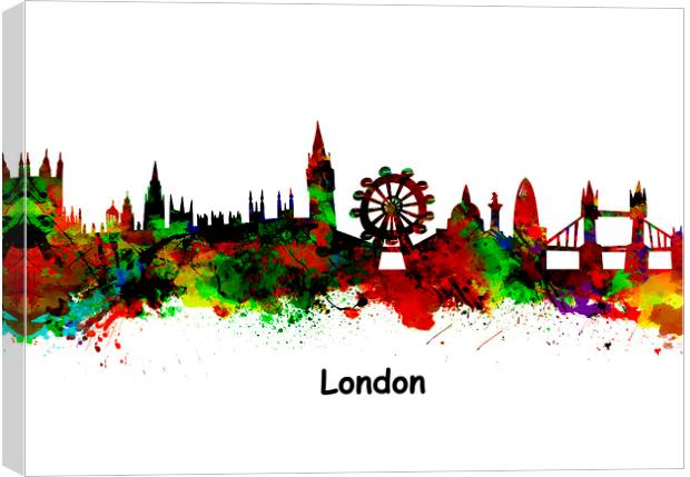 London Watercolor skyline  Canvas Print by chris smith