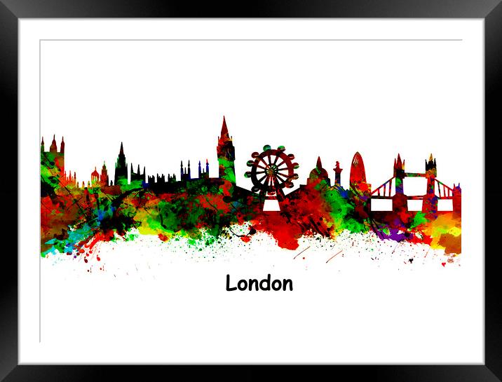 London Watercolor skyline  Framed Mounted Print by chris smith