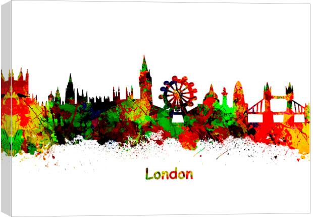London Watercolor  skyline  Canvas Print by chris smith