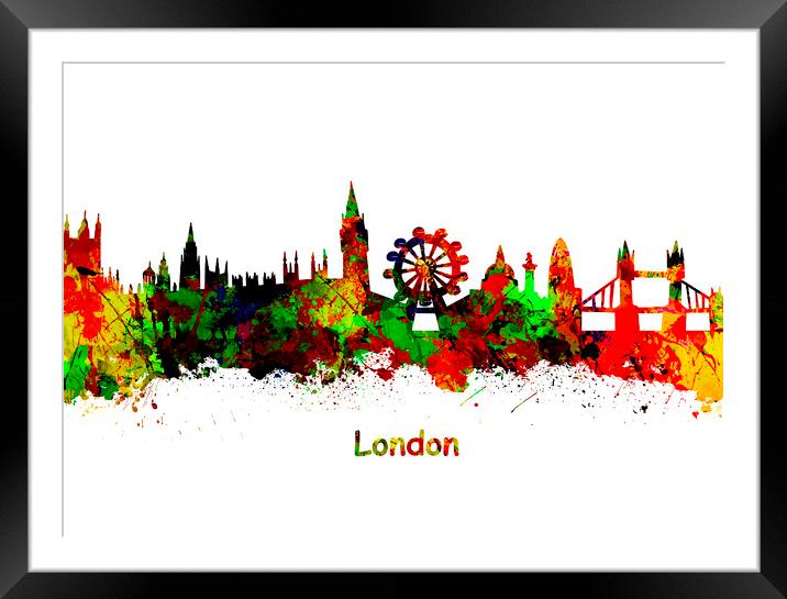 London Watercolor  skyline  Framed Mounted Print by chris smith