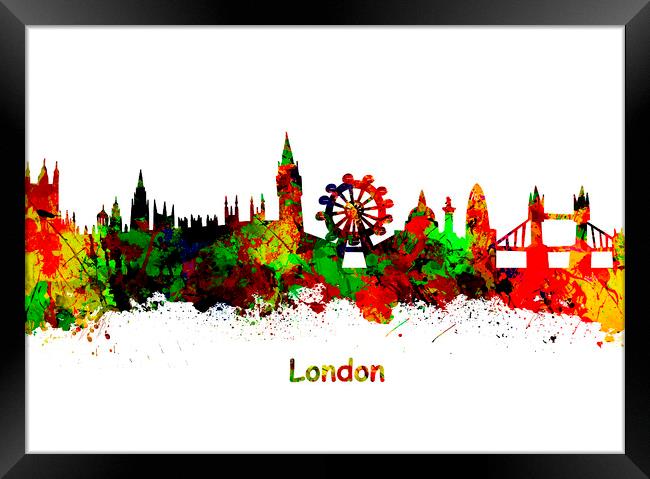 London Watercolor  skyline  Framed Print by chris smith