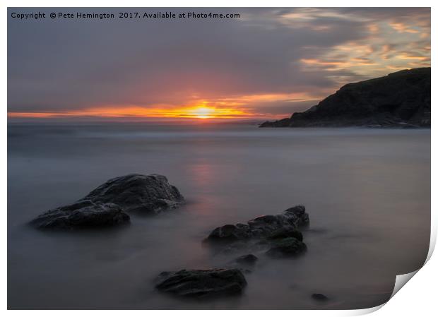 Sunset at Poldhu Cove Print by Pete Hemington