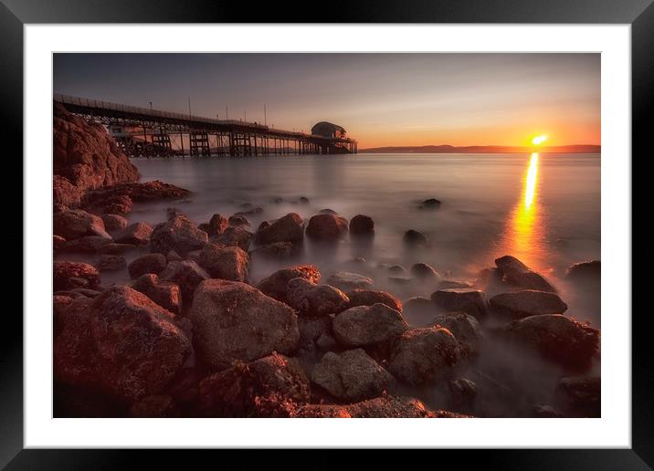 Sunrise at Mumbles pier Framed Mounted Print by Leighton Collins