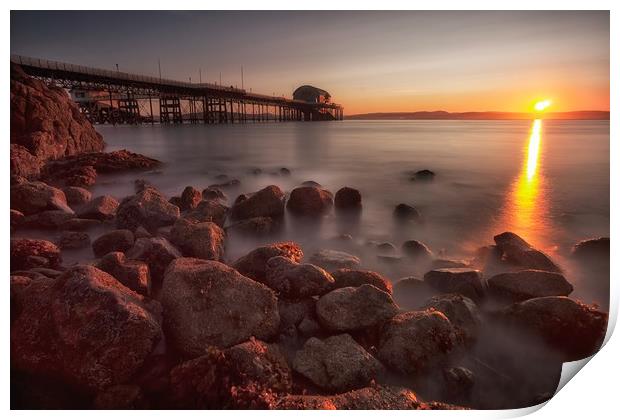 Sunrise at Mumbles pier Print by Leighton Collins
