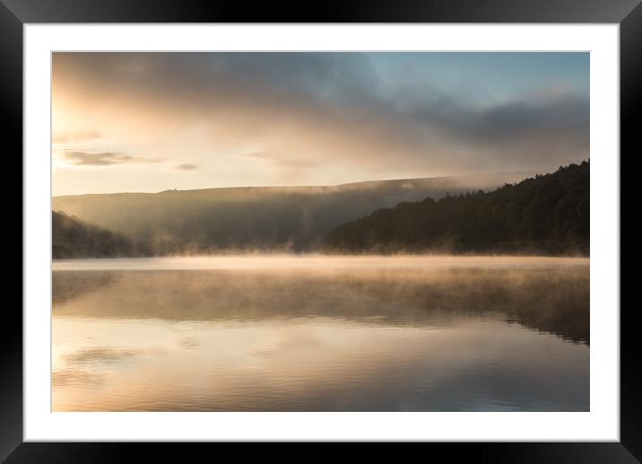 Ladybower mists Framed Mounted Print by Andrew Kearton