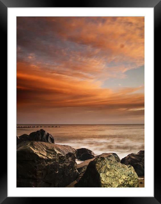 Happisburgh colour at sunrise Framed Mounted Print by Paul Macro