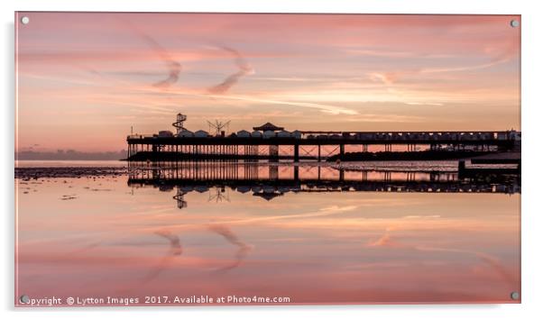 Herne Bay Pier Reflections Acrylic by Wayne Lytton