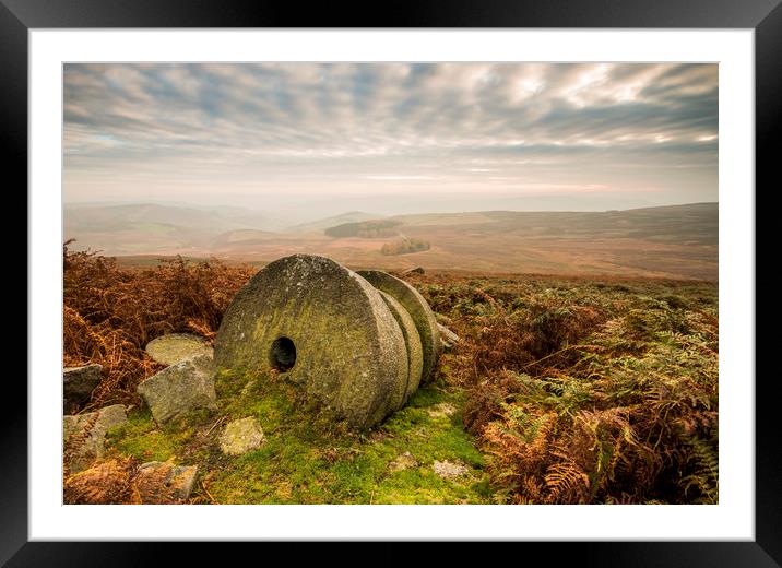 Abandoned Millstones in the Peak District Framed Mounted Print by Chantal Cooper