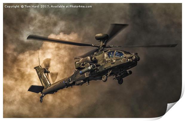 Apache Attack Helicopter Print by Tom Hard