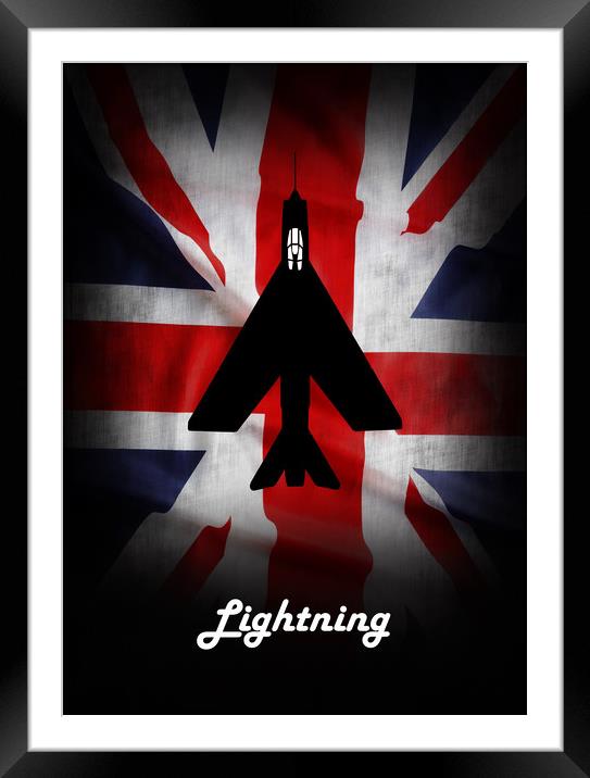 English Electric Lightning Union Jack Framed Mounted Print by J Biggadike