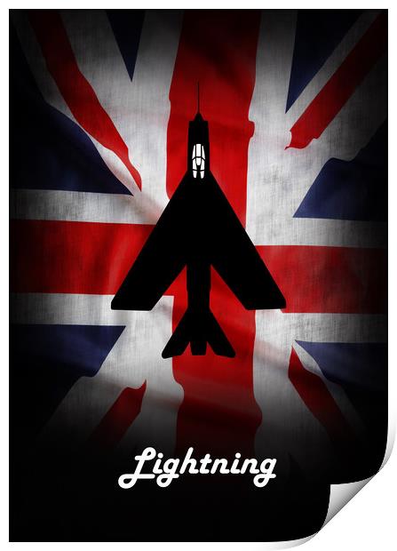 English Electric Lightning Union Jack Print by J Biggadike