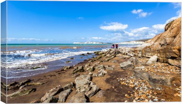 Hanover Point  Compton Bay Isle Of Wight Canvas Print by Wight Landscapes