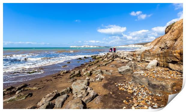 Hanover Point  Compton Bay Isle Of Wight Print by Wight Landscapes