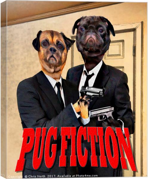 Pug Fiction Canvas Print by Chris North