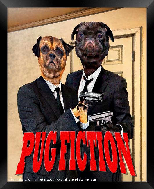 Pug Fiction Framed Print by Chris North