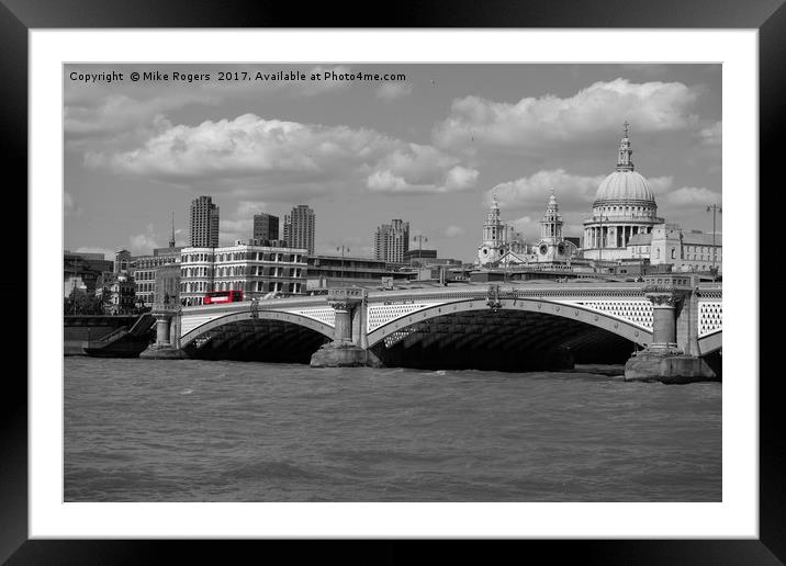 St Paul's Cathedral from the Thames Framed Mounted Print by Mike Rogers