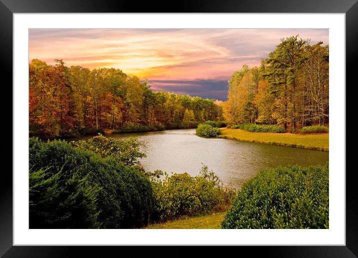 Autumn Lake Framed Mounted Print by Darryl Brooks