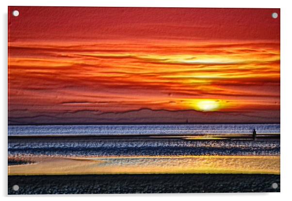 3 d sunset Acrylic by sue davies