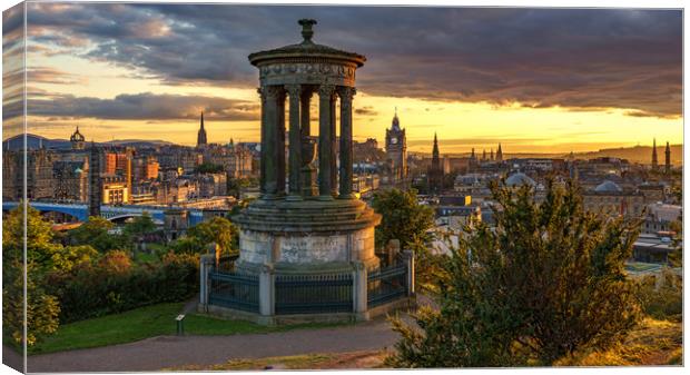 Sunset over the City of Edinburgh Canvas Print by Miles Gray