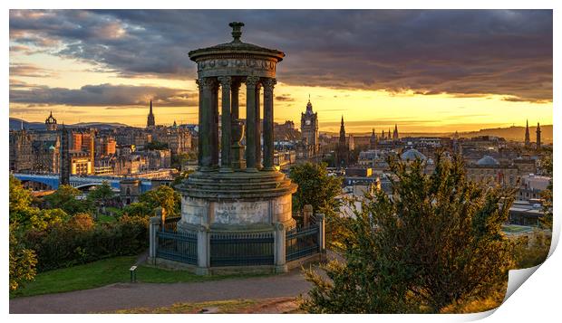 Sunset over the City of Edinburgh Print by Miles Gray