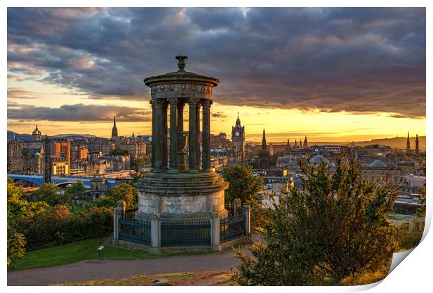 Golden Hour over the City of Edinburgh Print by Miles Gray