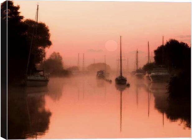 A misty river Frome Canvas Print by Henry Horton