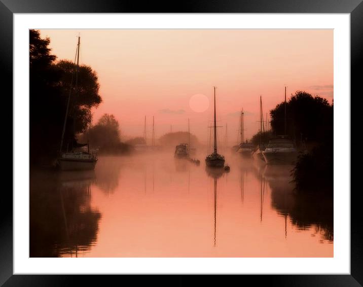 A misty river Frome Framed Mounted Print by Henry Horton