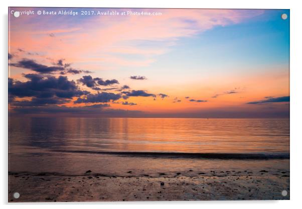 Sunset and sea Acrylic by Beata Aldridge