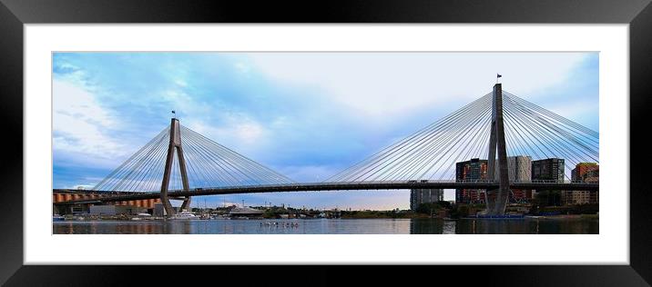 Anzac Bridge. Sydney. Framed Mounted Print by Geoff Childs