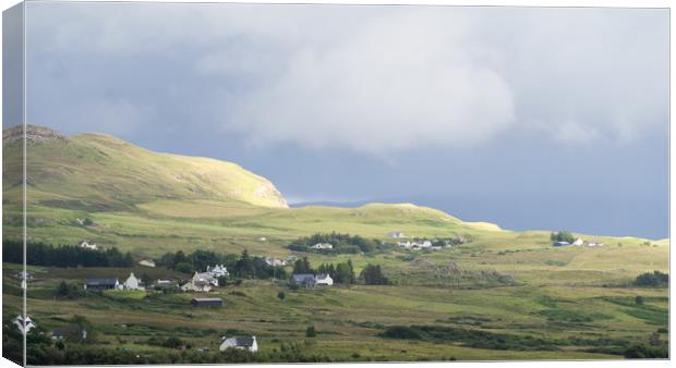 Light and Shadow Falling on the Houses of Portree Canvas Print by Maarten D'Haese