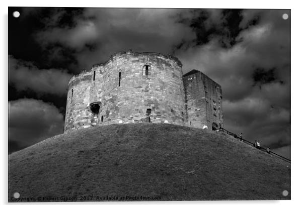  Clifford's Tower in York  historical building  Acrylic by Robert Gipson
