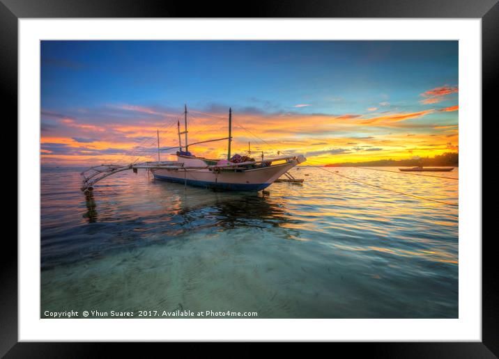 Panglao Island Sunrise Framed Mounted Print by Yhun Suarez
