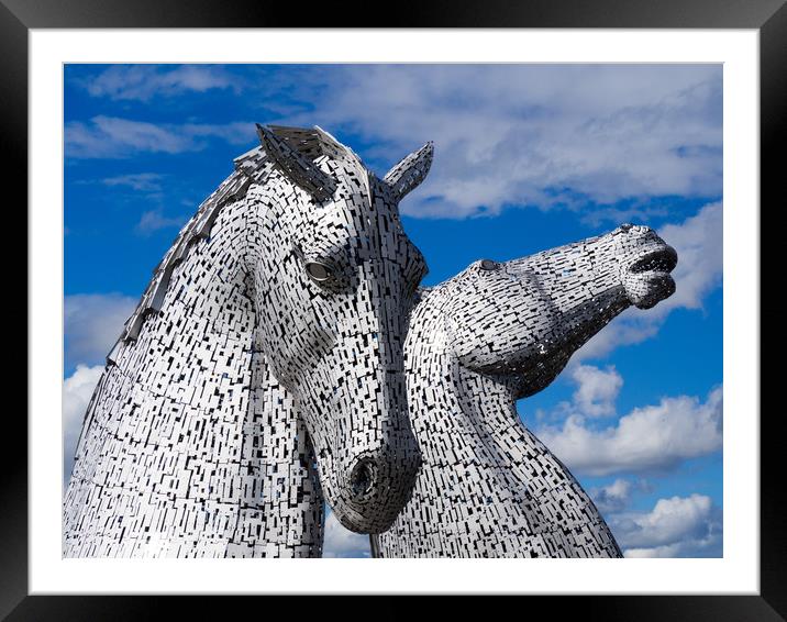 The Kelpies in Falkirk, Scotland Framed Mounted Print by Maarten D'Haese