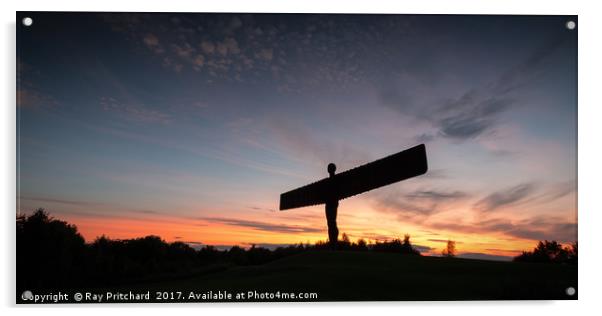 Angel of the North at Sunset Acrylic by Ray Pritchard