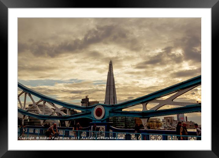 The Tower and The Shard Framed Mounted Print by Andrew Paul Myers