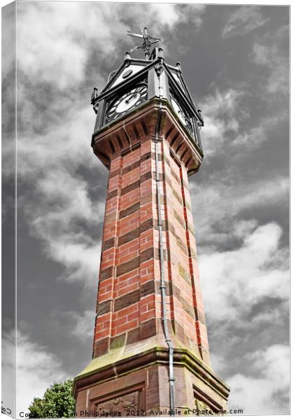 Clock Tower, Queens Park, Crewe. Canvas Print by Ian Philip Jones