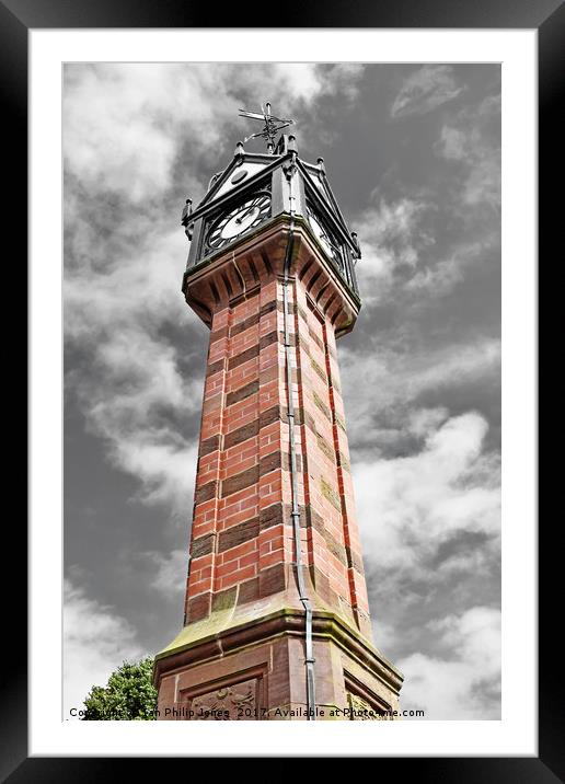 Clock Tower, Queens Park, Crewe. Framed Mounted Print by Ian Philip Jones