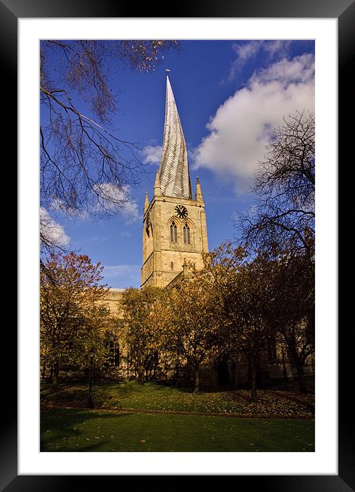 St Marys Parish Church crooked spire Chesterfield Framed Mounted Print by David French