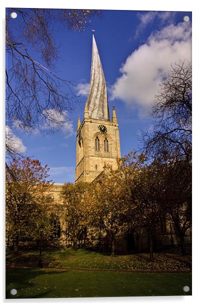 St Marys Parish Church crooked spire Chesterfield Acrylic by David French