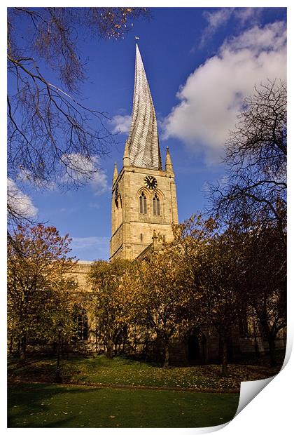St Marys Parish Church crooked spire Chesterfield Print by David French
