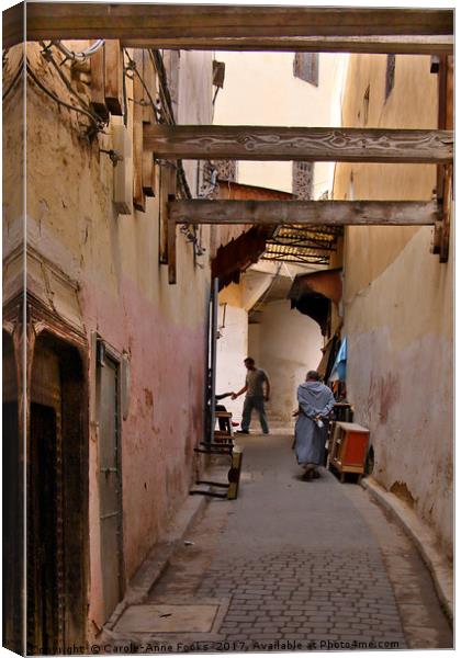 In the Medina, Fes Canvas Print by Carole-Anne Fooks