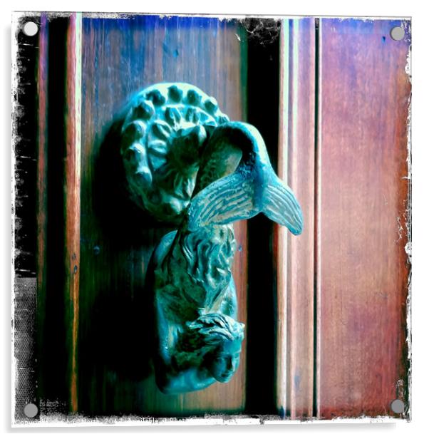 Mermaid door knocker. Acrylic by Chris North