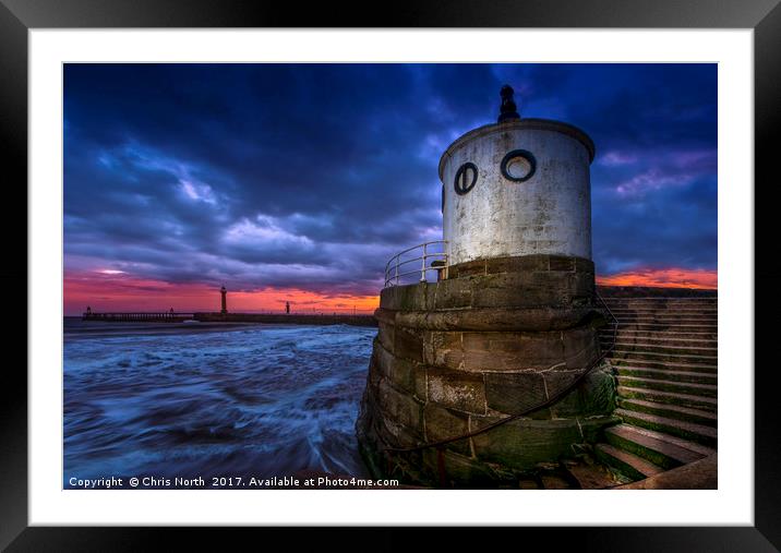 Sunrise over Whitby  North Pier Framed Mounted Print by Chris North