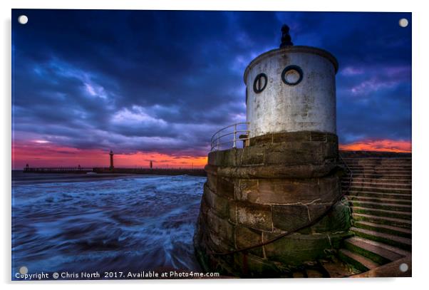 Sunrise over Whitby  North Pier Acrylic by Chris North