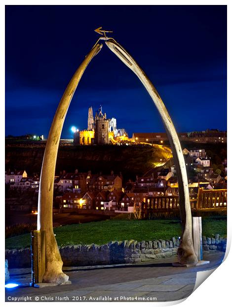 Whitby jawbone arch at twilight. Print by Chris North
